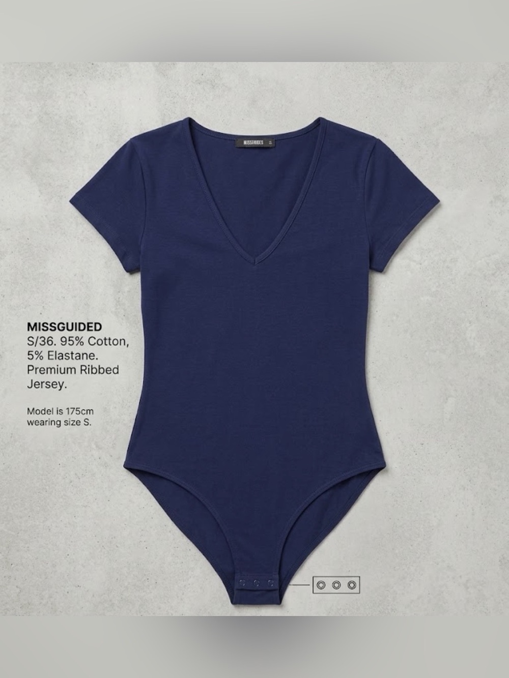 MANGDIUP Navy Short-Sleeve V-Neck Bodysuit - Women's XS - Like New
